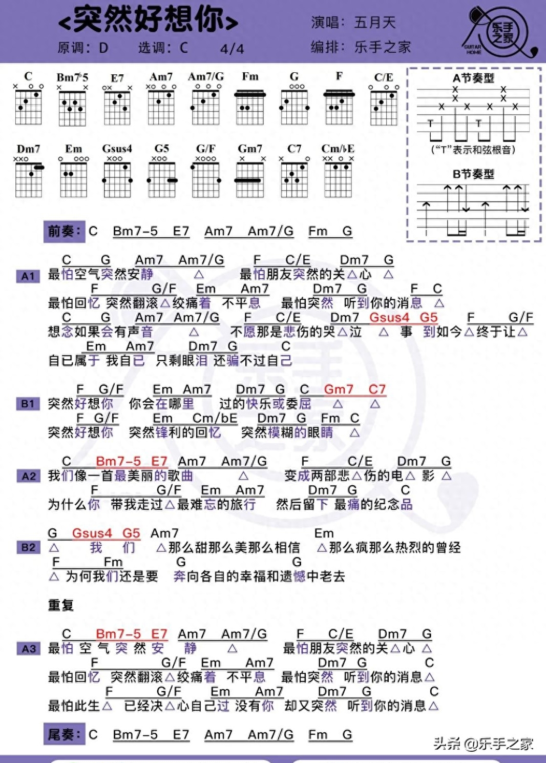 突然好想你吉他谱_吉他谱好想好想_吉他好想谱突然弹不出来