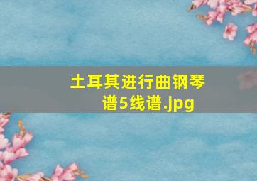 土耳其进行曲钢琴谱5线谱