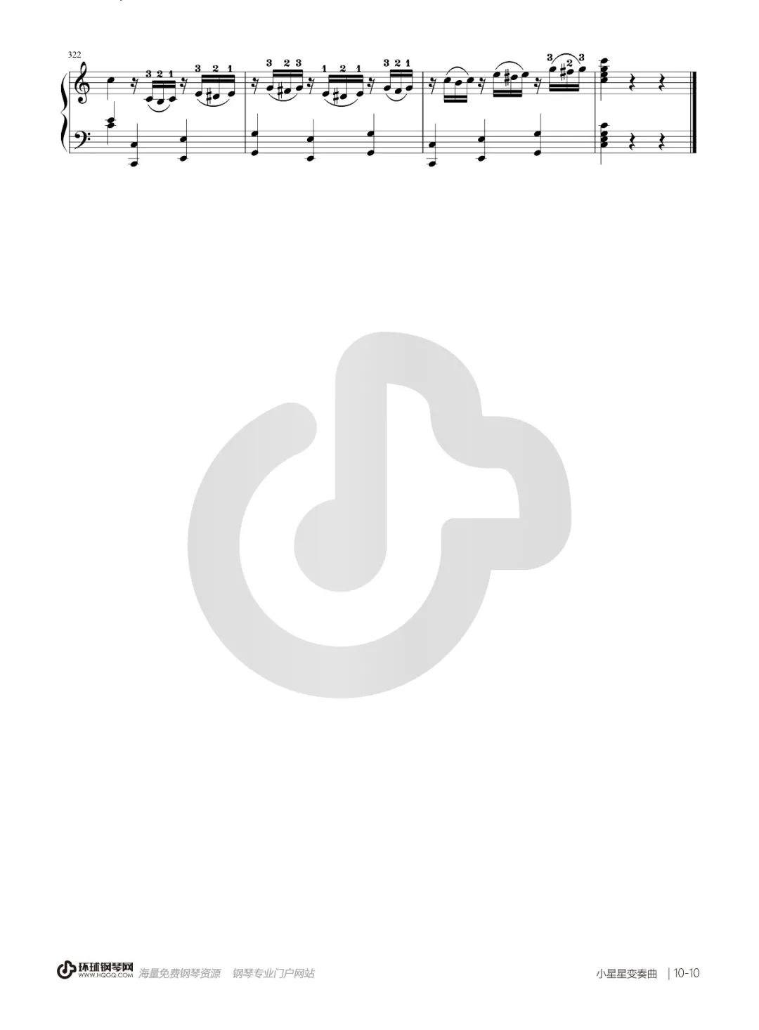 钢琴简谱小星星变奏曲_钢琴小星星变奏曲教程_小星星变奏曲钢琴谱