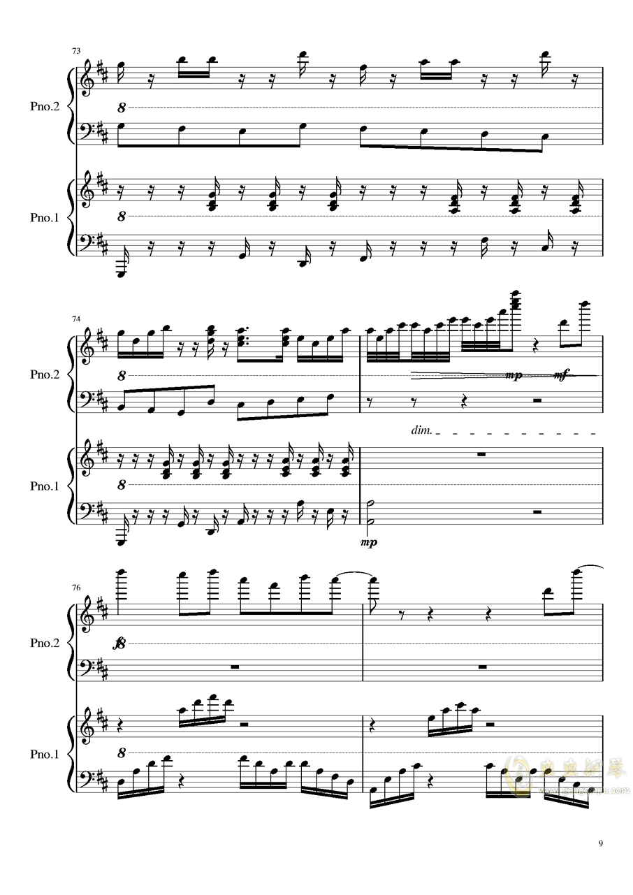 欢乐歌四手联弹钢琴曲谱_欢乐的牧童钢琴曲谱