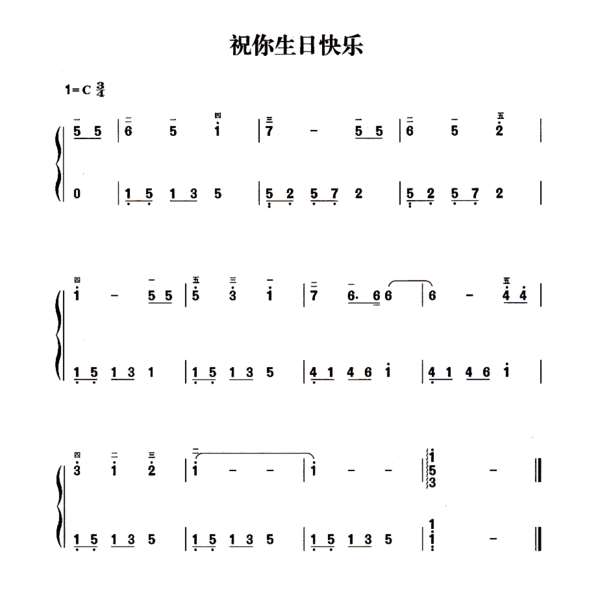 生日歌钢琴谱_钢琴谱生日歌简单_生日歌谱子钢琴谱