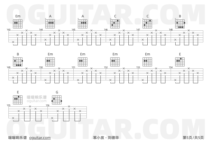 笨小孩 刘德华 吉他谱第5页