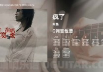 疯了吉他谱,阿桑歌曲,G调高清图,4张六线原版简谱