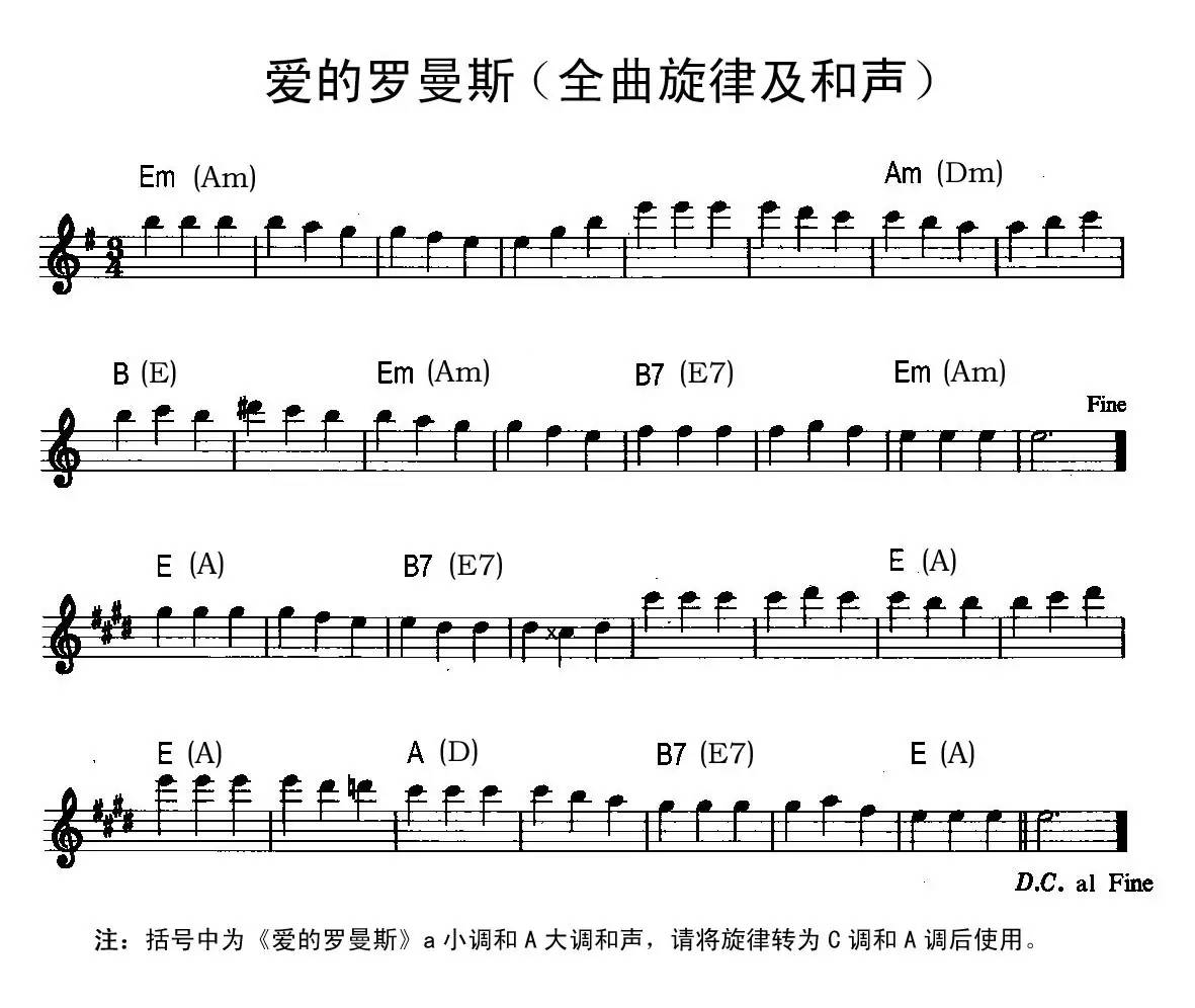 罗曼斯吉他谱_罗曼斯吉他教学_爱的罗曼斯吉他曲