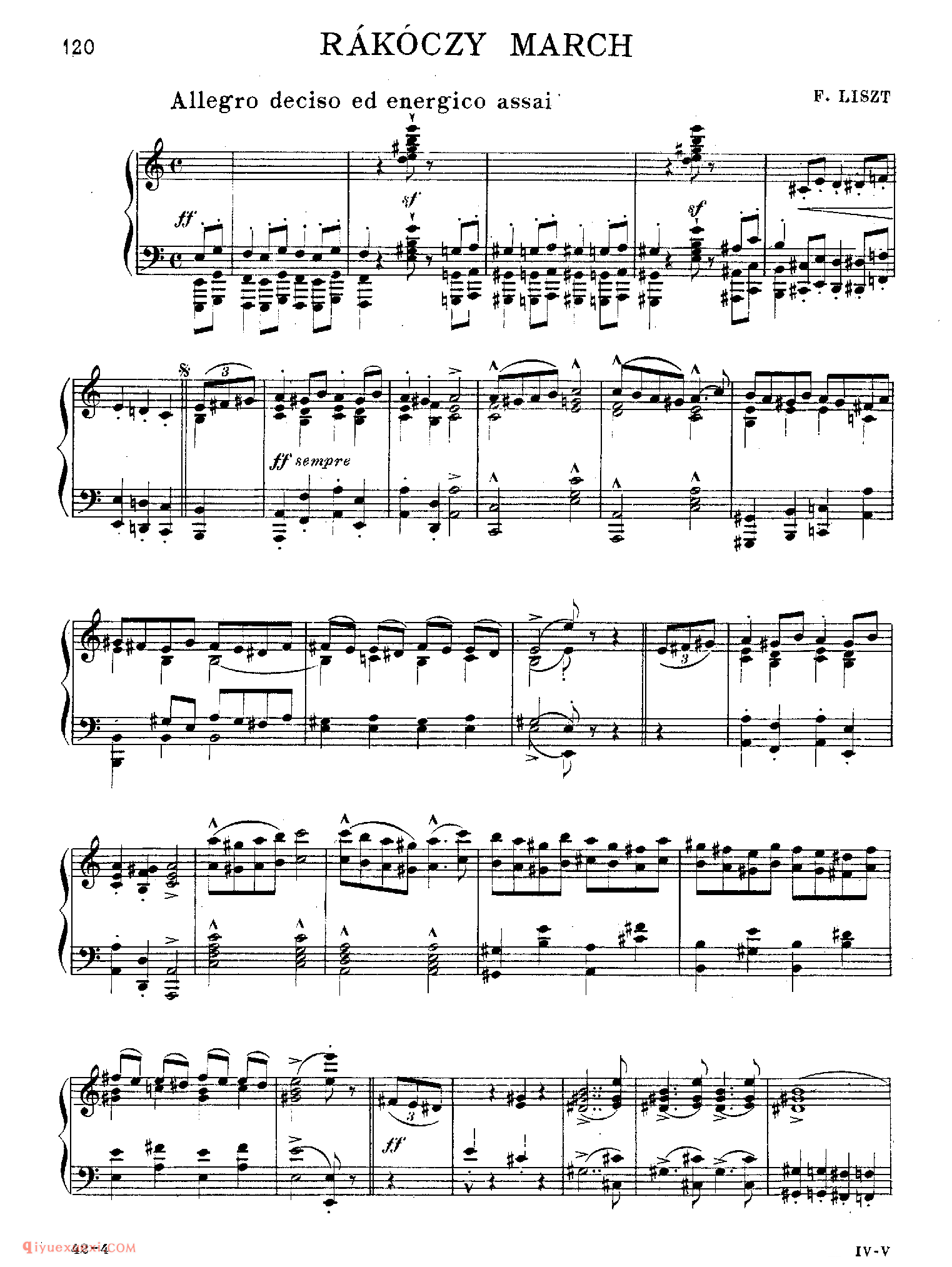 李斯特拉克奇进行曲（Liszt：Rakoczy March）_李斯特钢琴乐谱