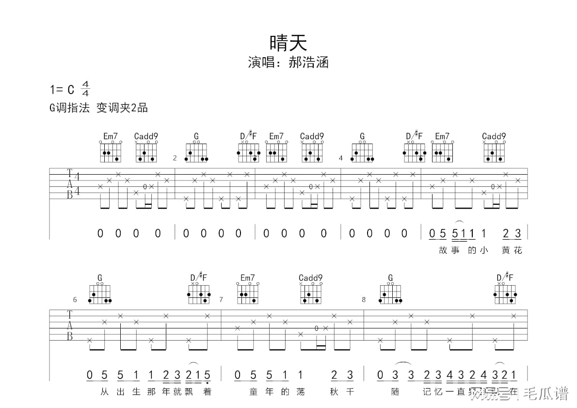 说好不哭吉他独奏谱_说好不哭吉他谱吉他专家_说好不哭吉他谱