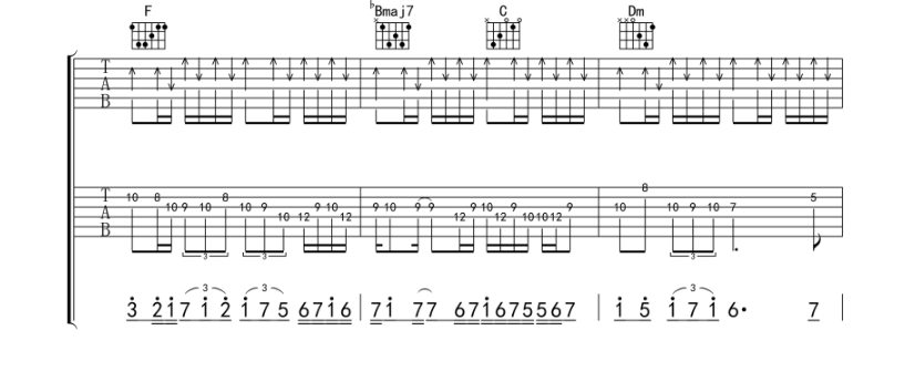 《海阔天空吉他谱》_BEYOND_双吉他版_F调_吉他图片谱12张 图11
