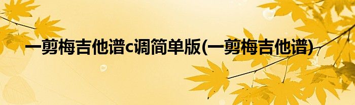 一剪梅吉他谱c调简单版(一剪梅吉他谱)