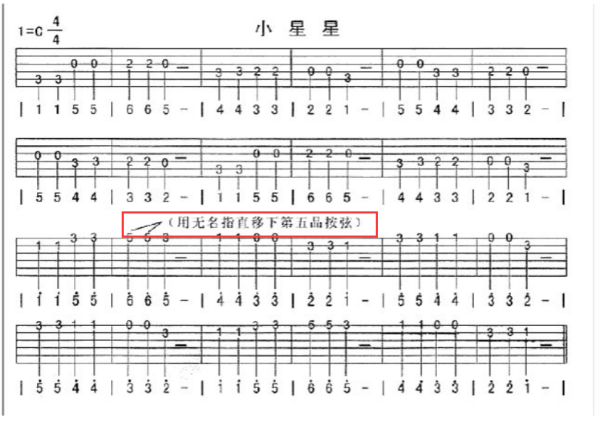 吉他乐谱大全小星星_小星星吉他谱_吉他谱入门简谱歌谱小星星