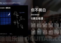 你不明白吉他谱,Joysaaaa歌曲,G调高清图,4张六线原版简谱