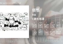 领悟吉它谱,关喆歌曲,C调高清图,4张六线简谱