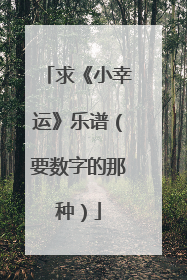 求《小幸运》乐谱（要数字的那种）