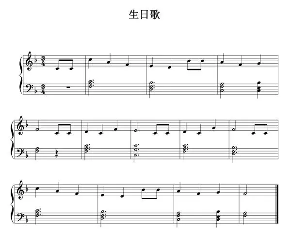 生日快乐歌独奏五线谱（生日快乐歌五线谱曲子）