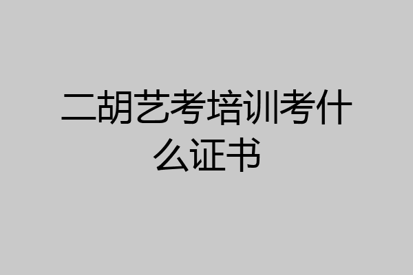 二胡艺考培训考什么证书