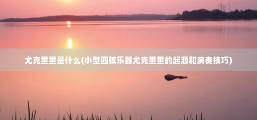 尤克里里是什么(小型四弦乐器尤克里里的起源和演奏技巧)