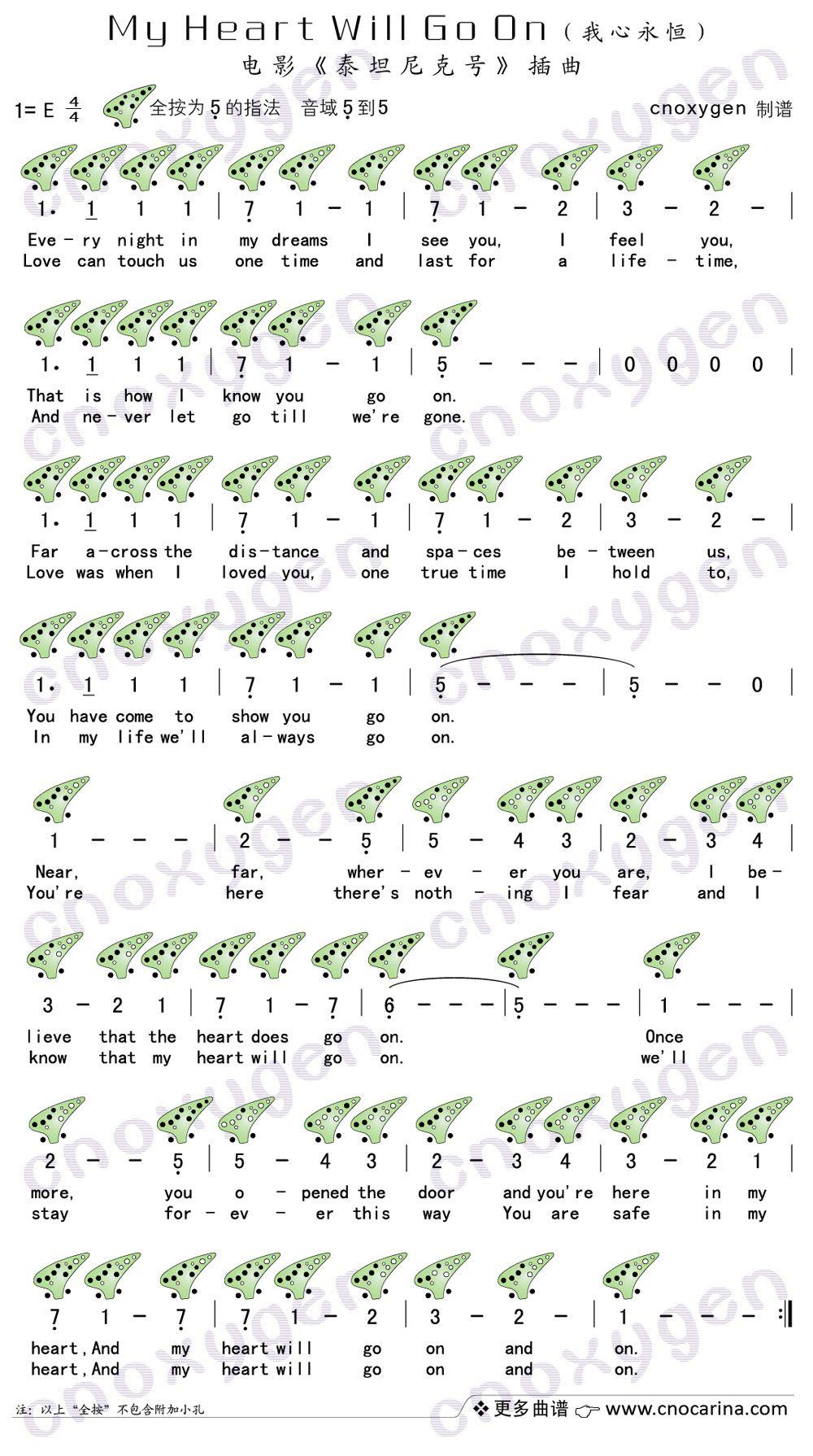 My Heart Will Go On（我心永恒 [陶笛谱]）其它曲谱（图2）