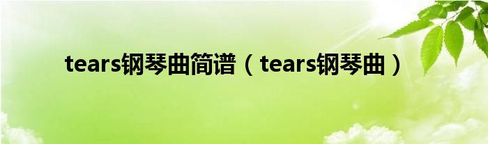 钢琴曲tears作者_钢琴曲tears眼泪曲作者_tears钢琴曲