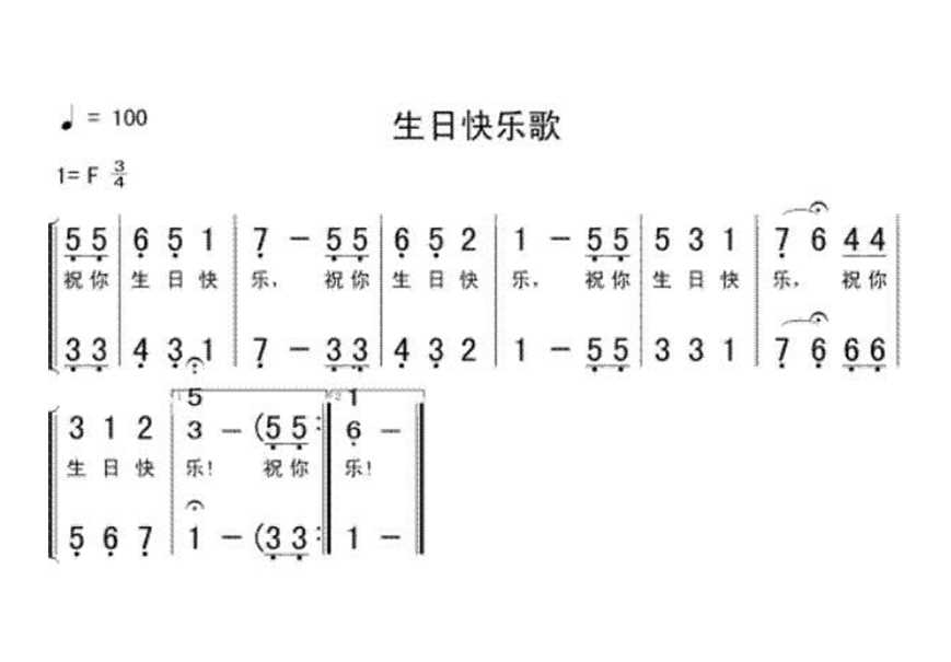 生日快乐歌简谱（葫芦丝）