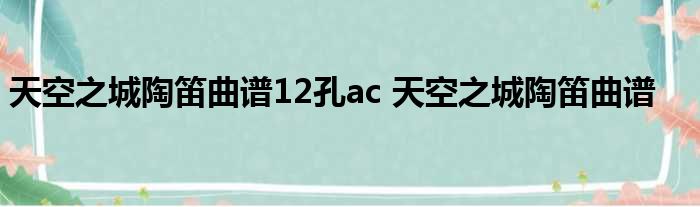 笛子曲天空之城_笛子天空之城视频_天空之城笛子普