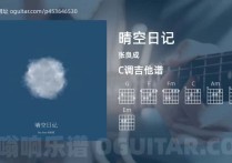 晴空日记吉他谱,张良成歌曲,C调高清图,3张六线原版简谱