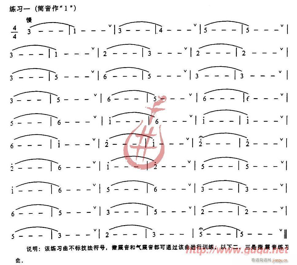 指震音与气震音练习(葫芦丝谱)1