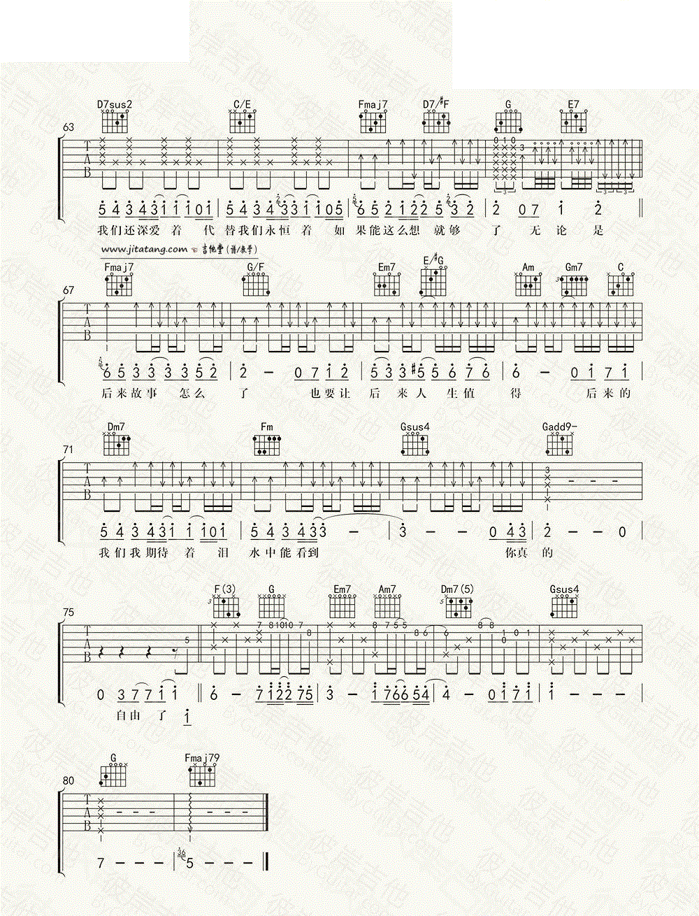 《后来的我们吉他谱》_五月天__C调弹唱谱标准版_C调_吉他图片谱4张 图4