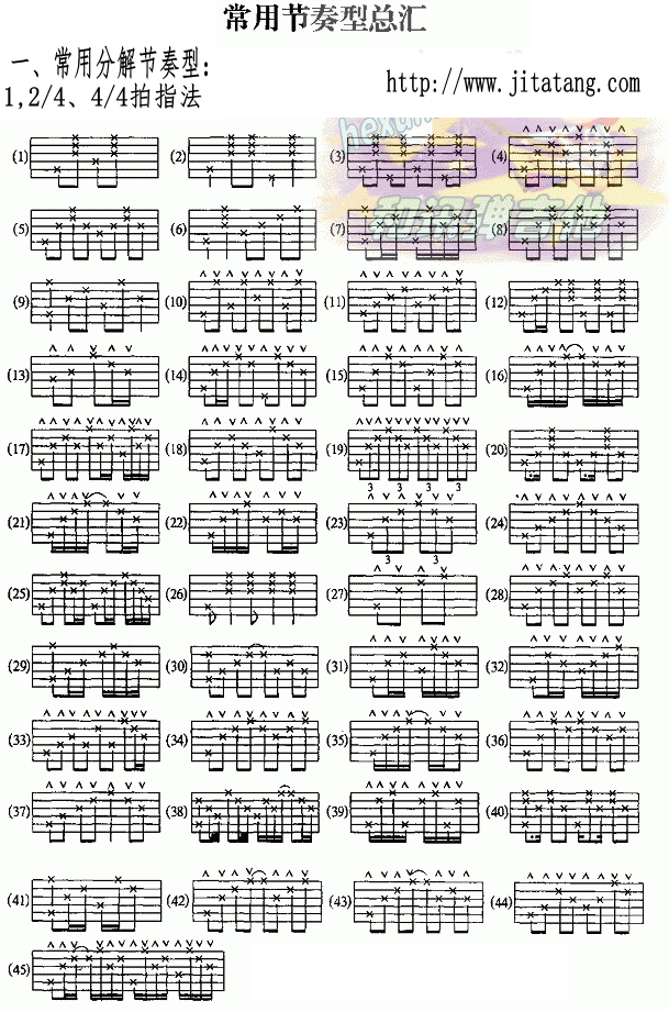 吉他节奏歌曲_吉他节奏性大全_节奏吉他曲