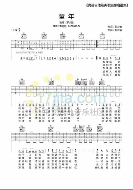 吉他谱童年独奏_吉他谱童年扫弦简单版_童年吉他谱