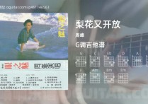 梨花又开放吉它谱,周峰歌曲,G调高清图,5张六线简谱