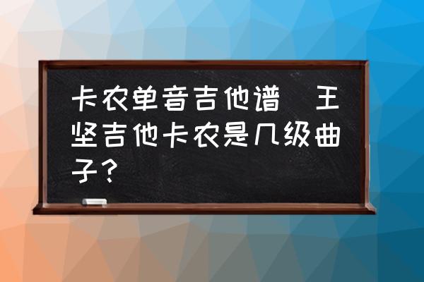 卡农单音吉他谱(王坚吉他卡农是几级曲子？)