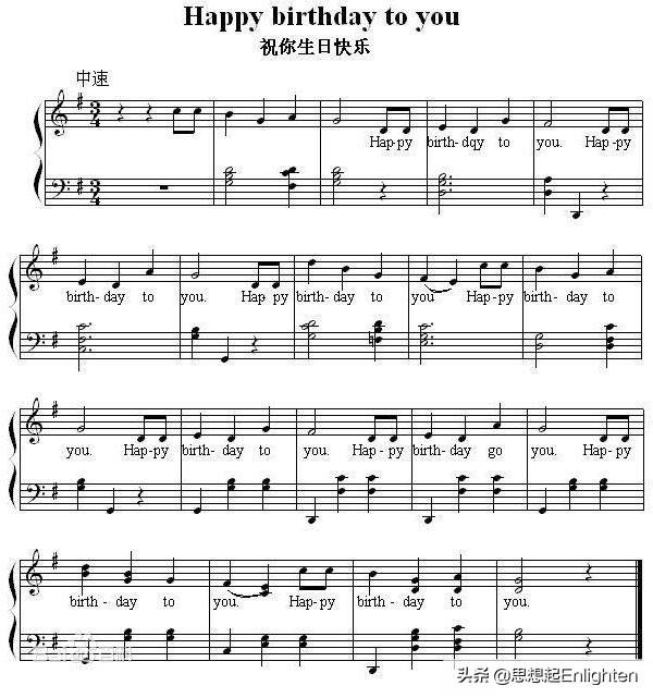 钢琴曲简谱生日快乐_钢琴琴谱生日快乐_祝你生日快乐钢琴谱