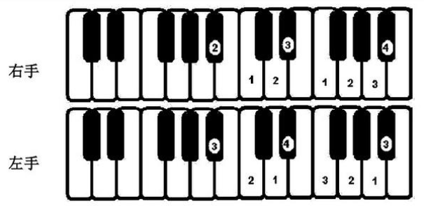 钢琴琶音的通用指法是什么？