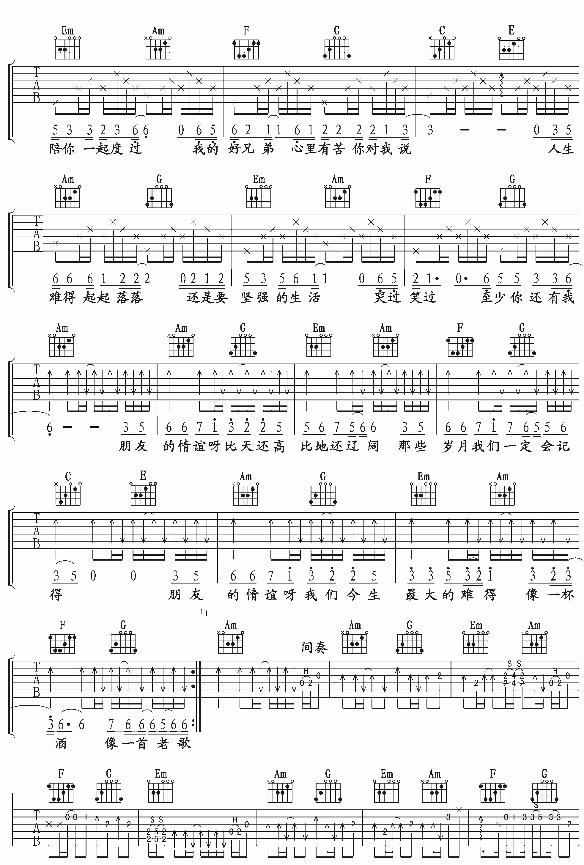 我的好兄弟吉他谱-2