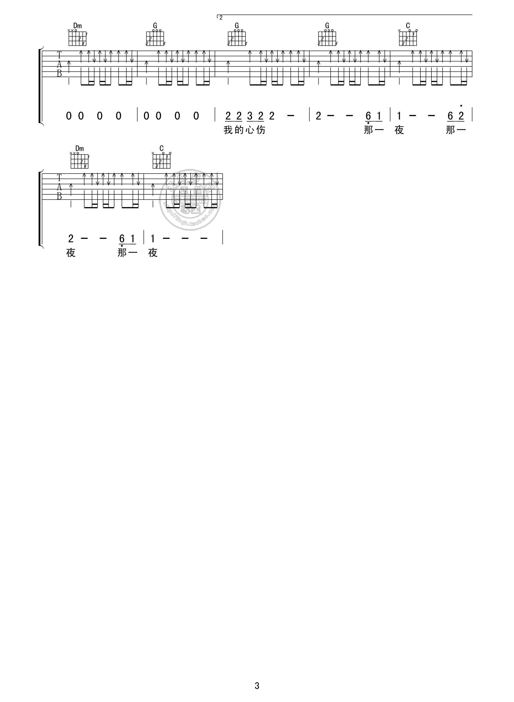在他乡吉他谱-3