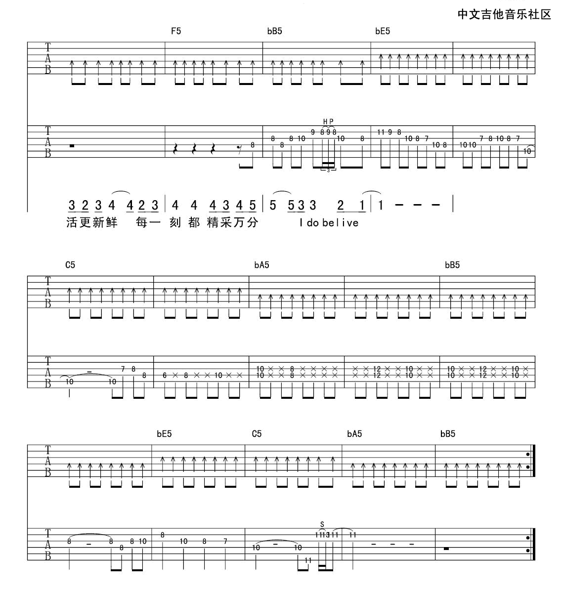 我相信吉他谱-4