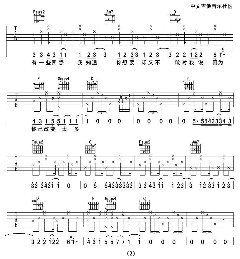 下个星期去英国吉他谱-2