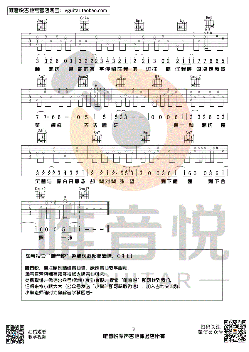 有一种悲伤吉他谱-2