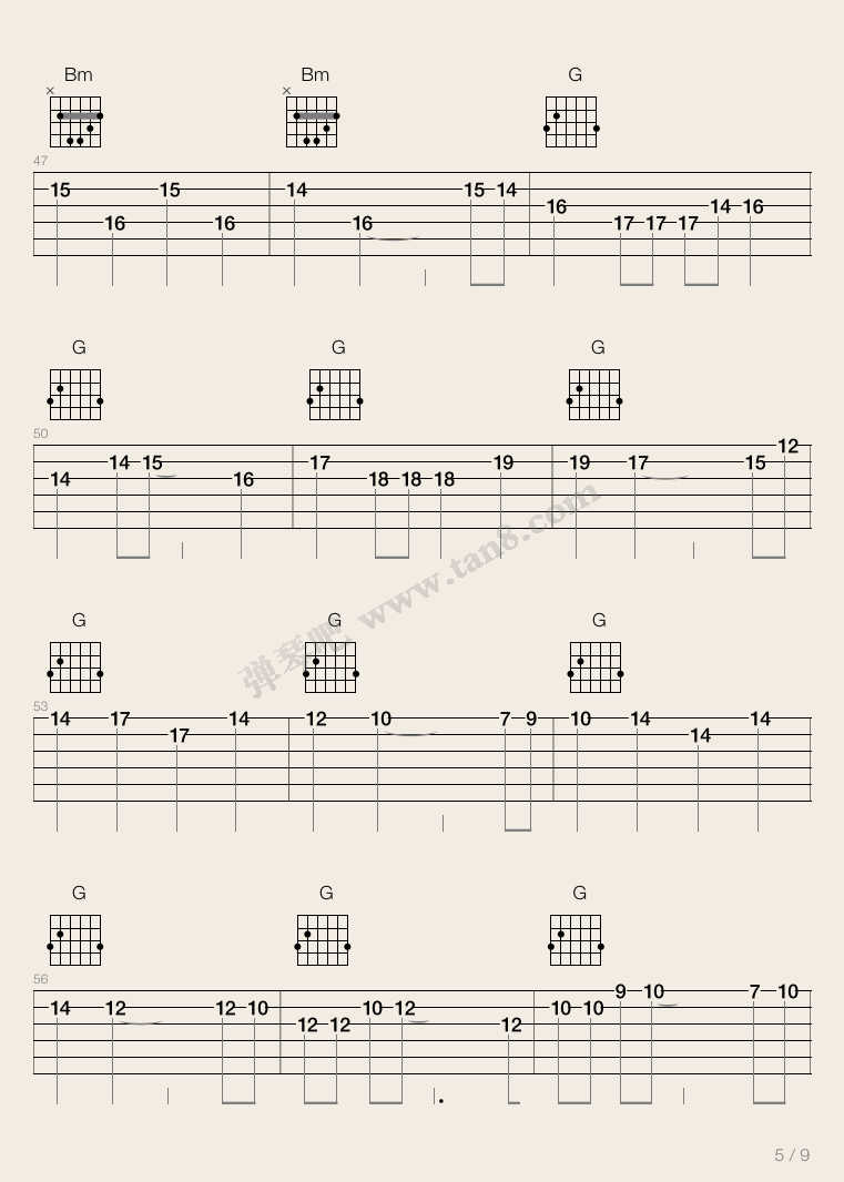 野孩子吉他谱-5