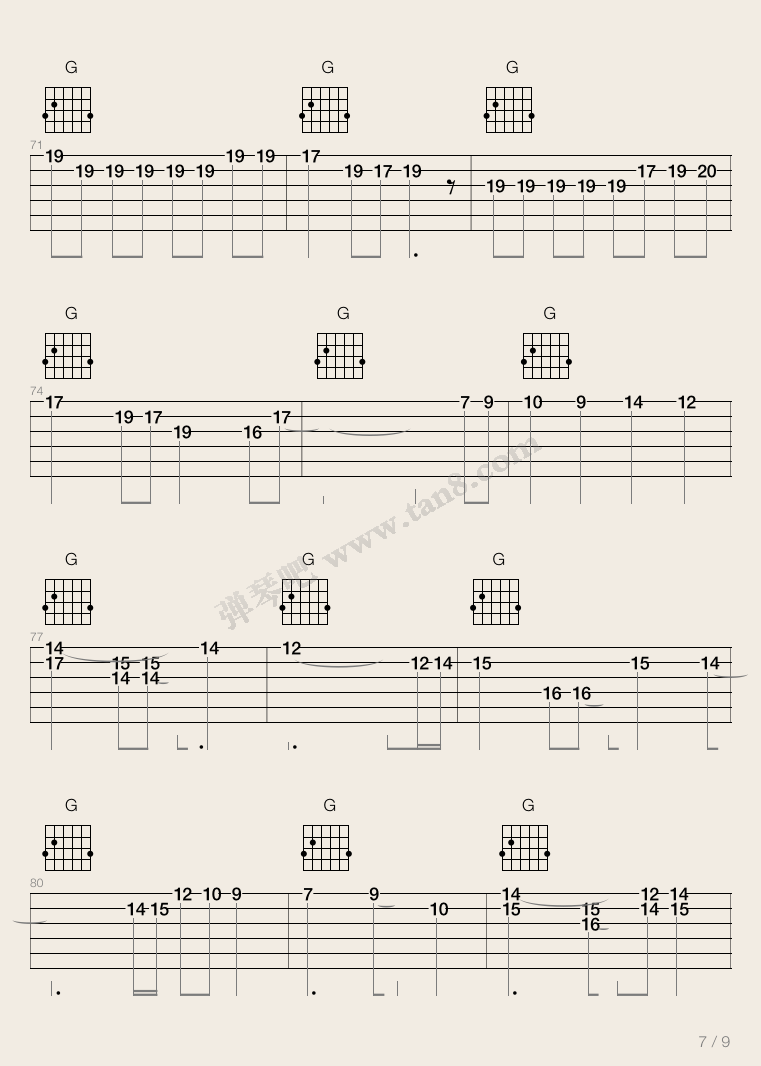 野孩子吉他谱-7