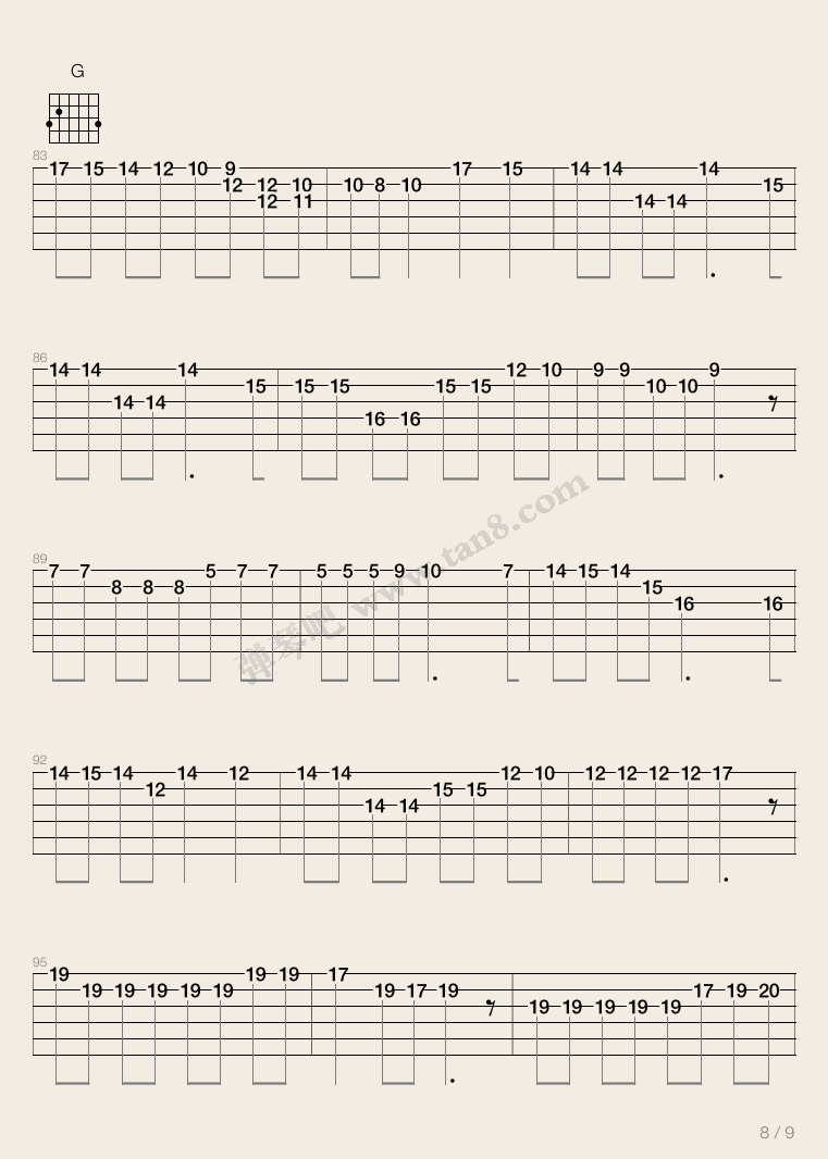 野孩子吉他谱-8