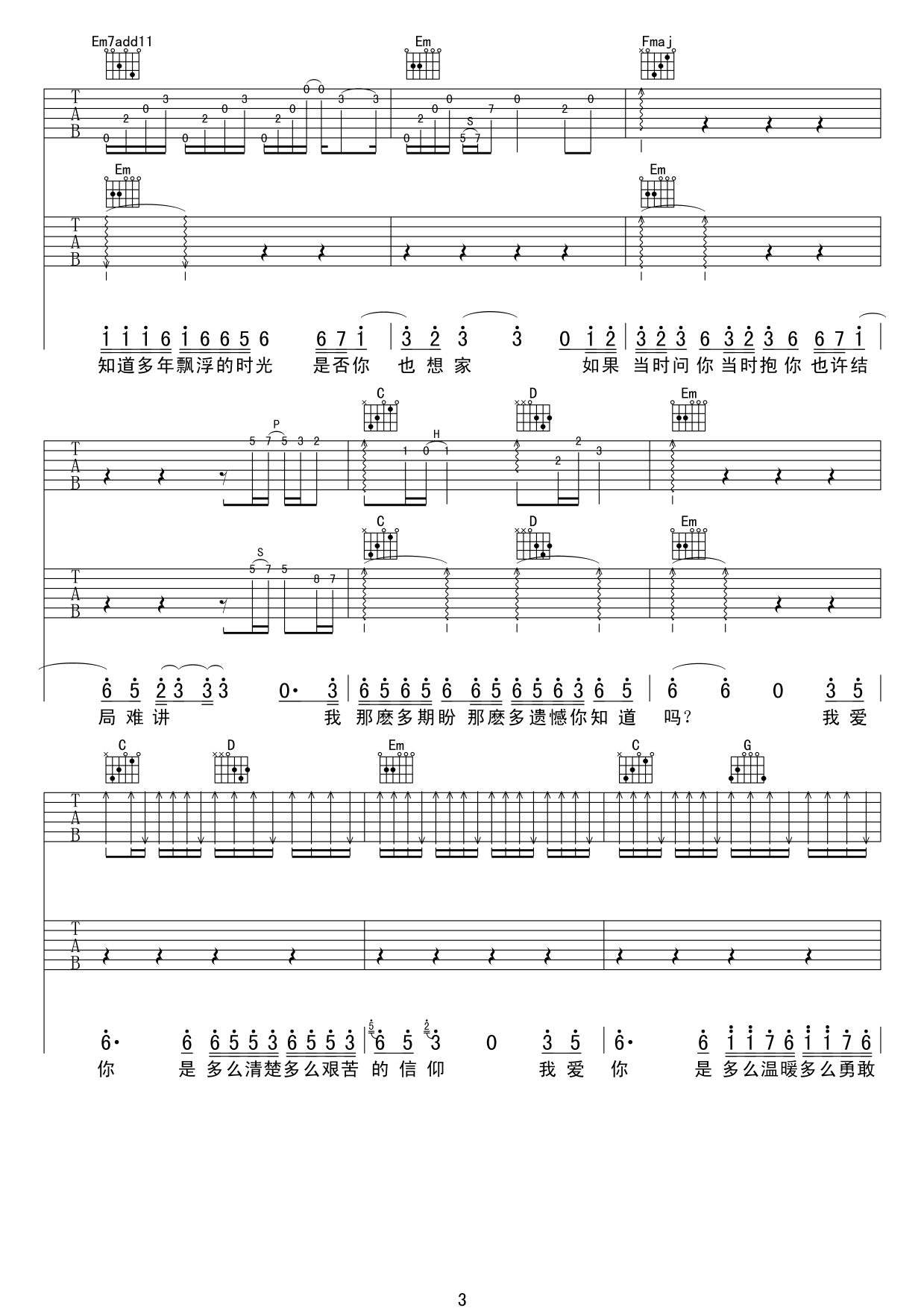 信仰吉他谱-3