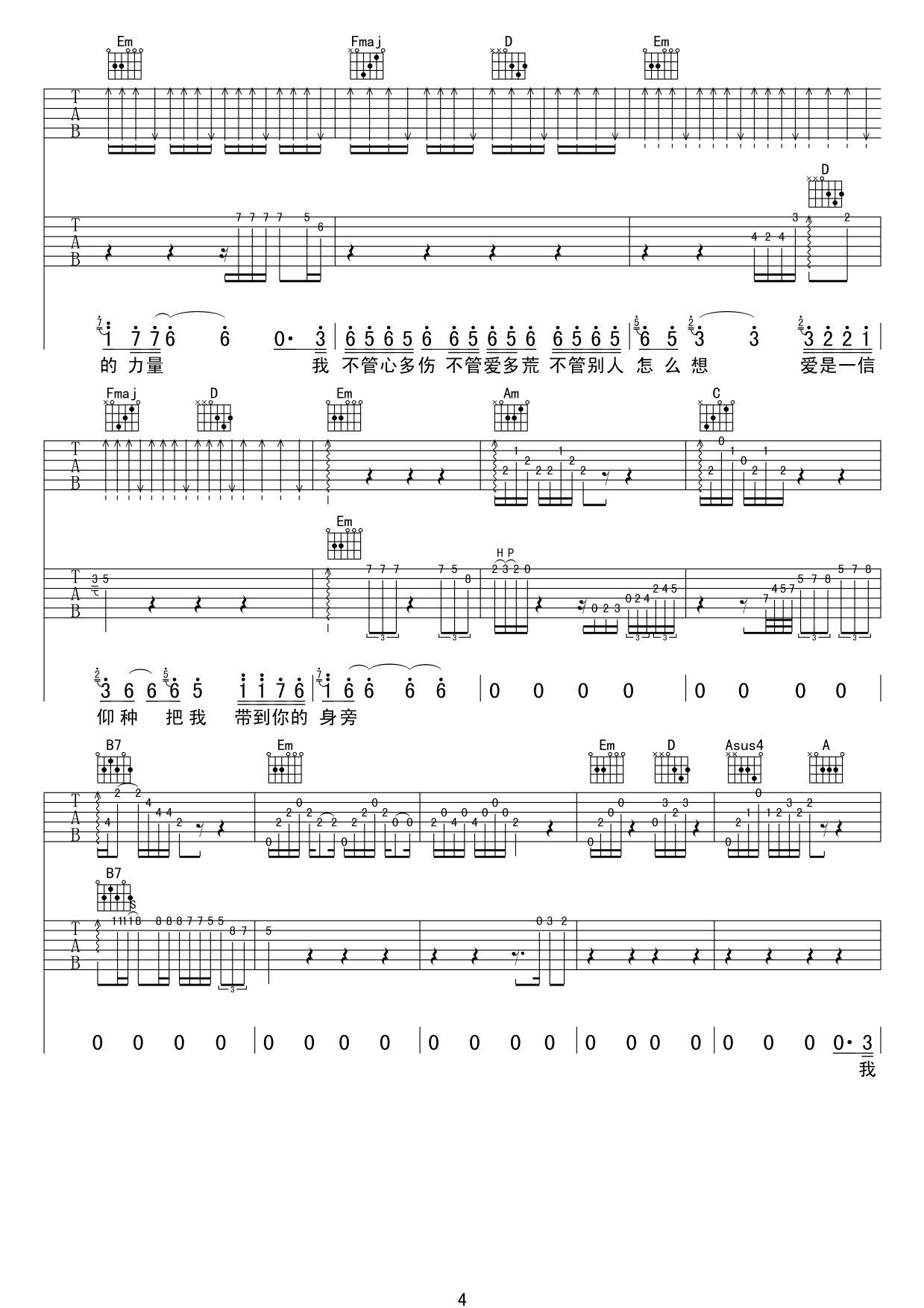 信仰吉他谱-4