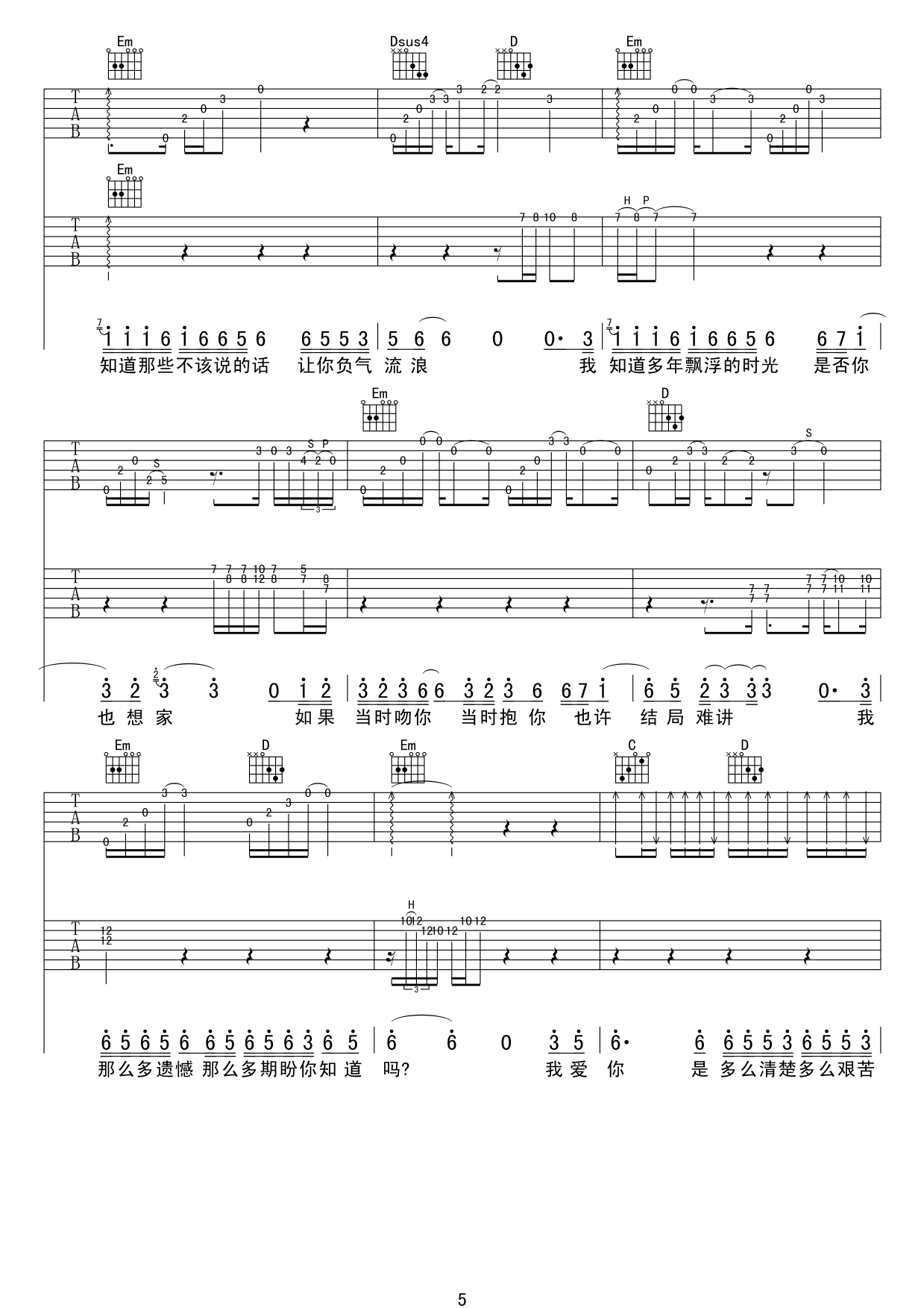 信仰吉他谱-5