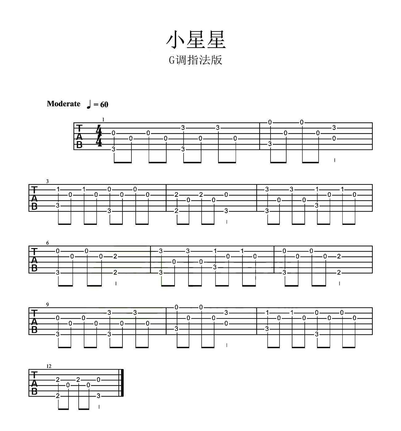 小星星吉他谱-1