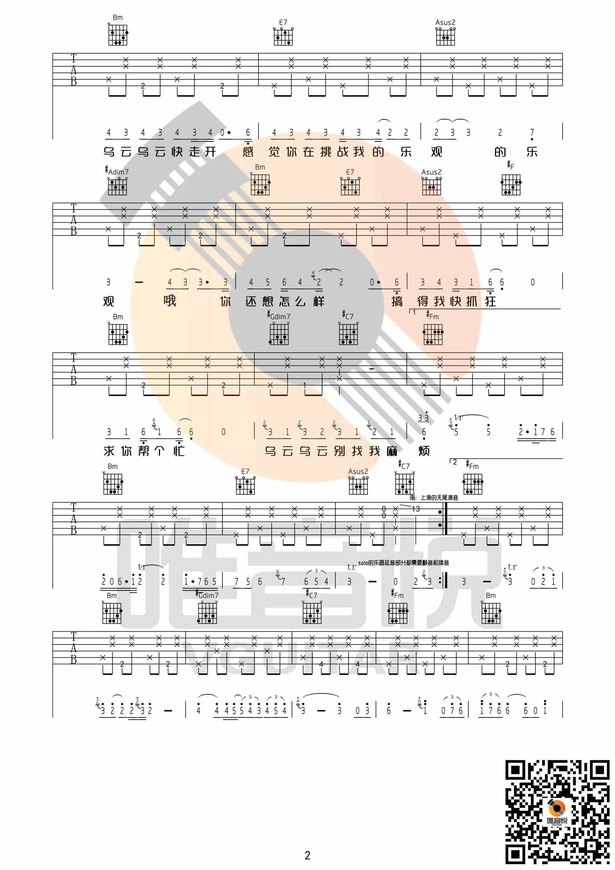 别找我麻烦吉他谱-2