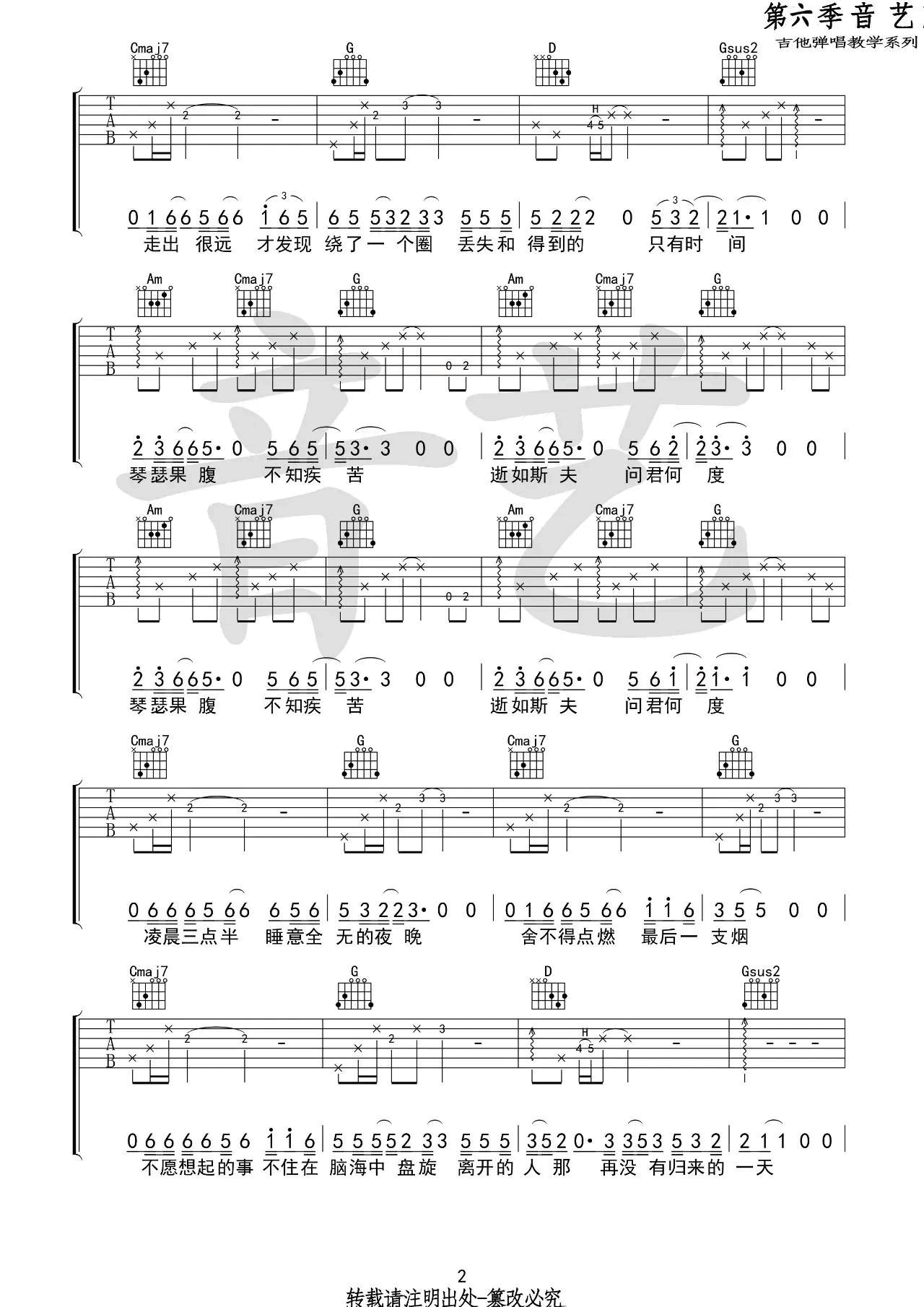 如斯吉他谱-2