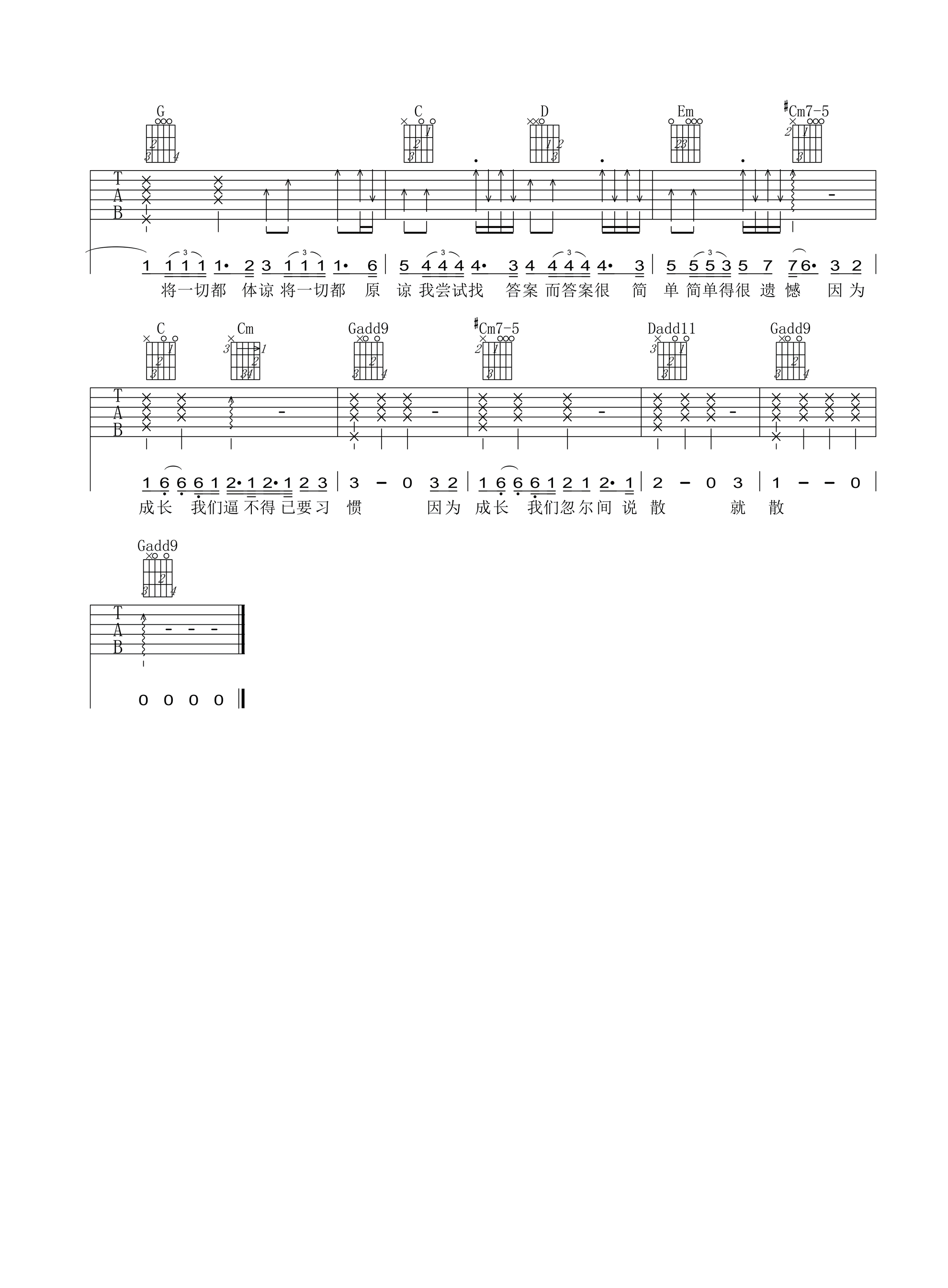 说散就散吉他谱-4