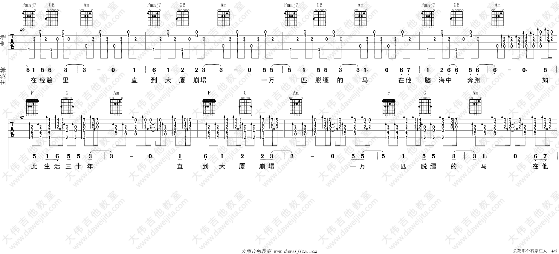 杀死那个石家庄人吉他谱-4