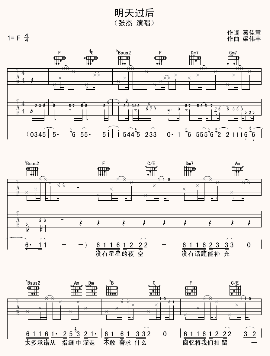 明天过后吉他谱-1