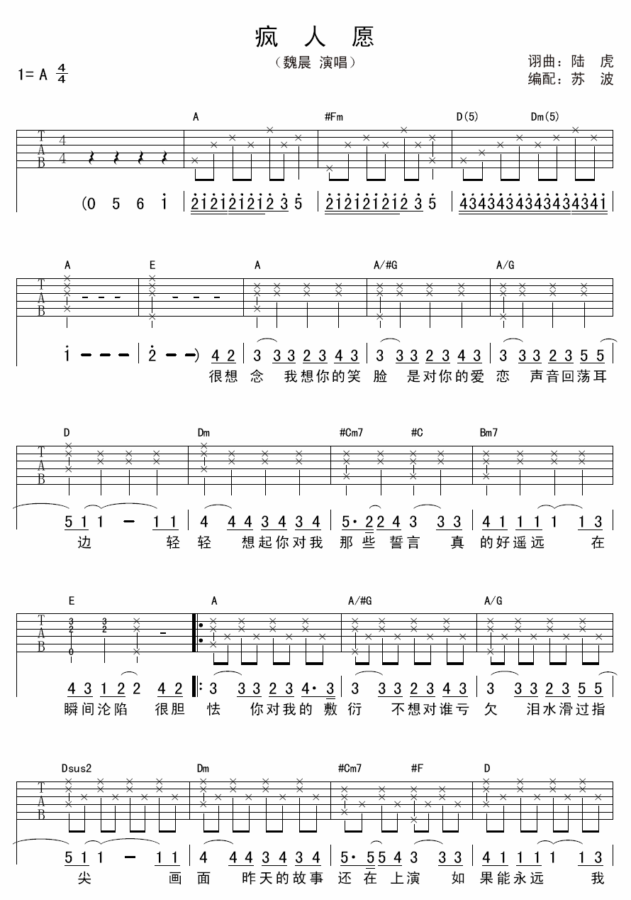 疯人愿吉他谱-1